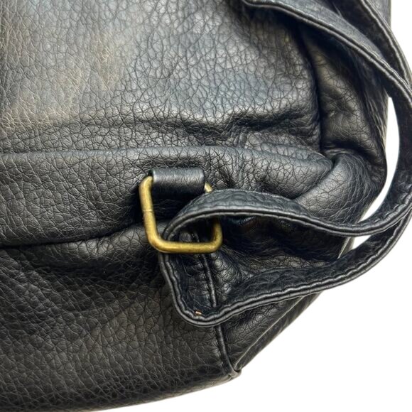 Under One Sky Solid Black Pebbled Leather Backpack w/ Multiple Pockets, NWT! - Picture 7 of 11